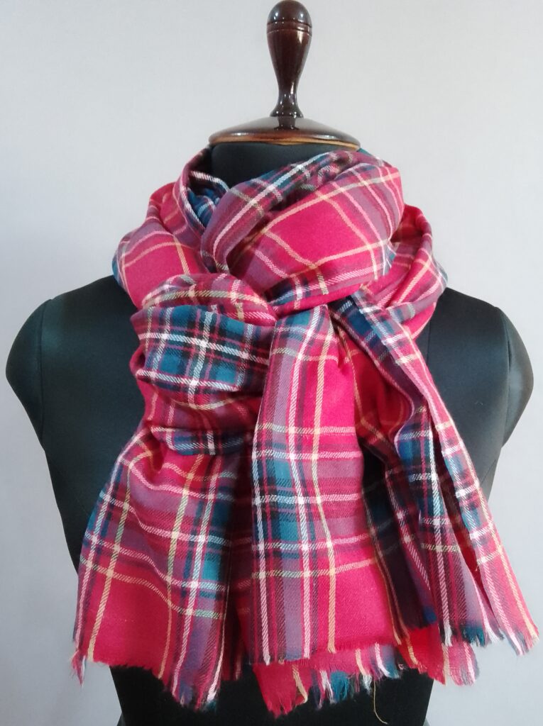 pure wool in tartan check