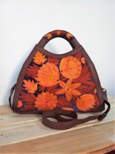 Leather Handbag with Aari work